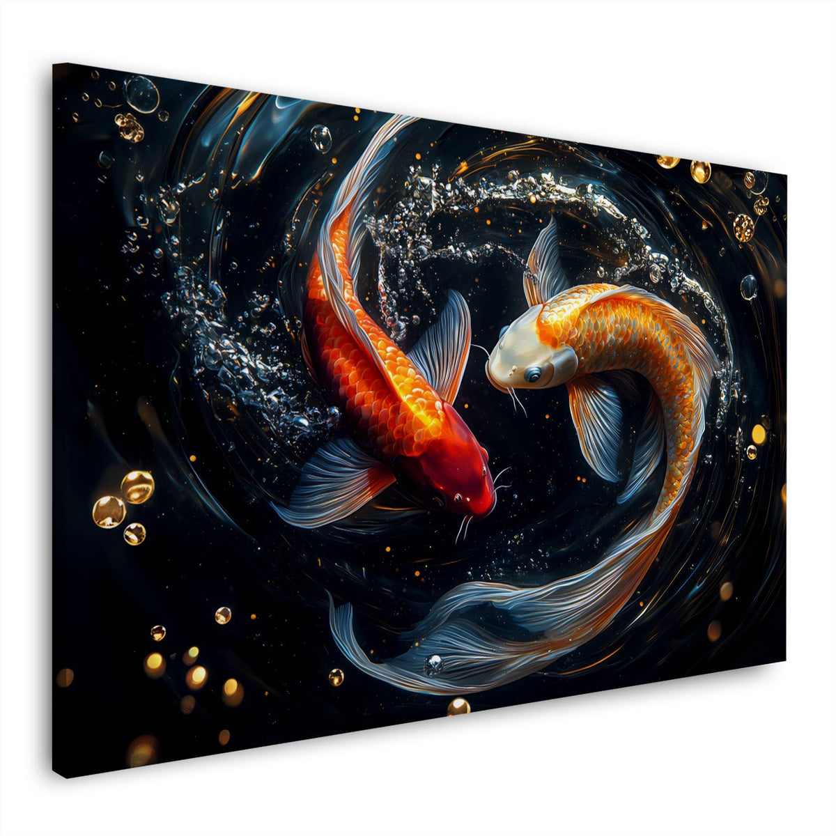 Koi Fisch abstrakt mit harmonischen Tönen Wandbild