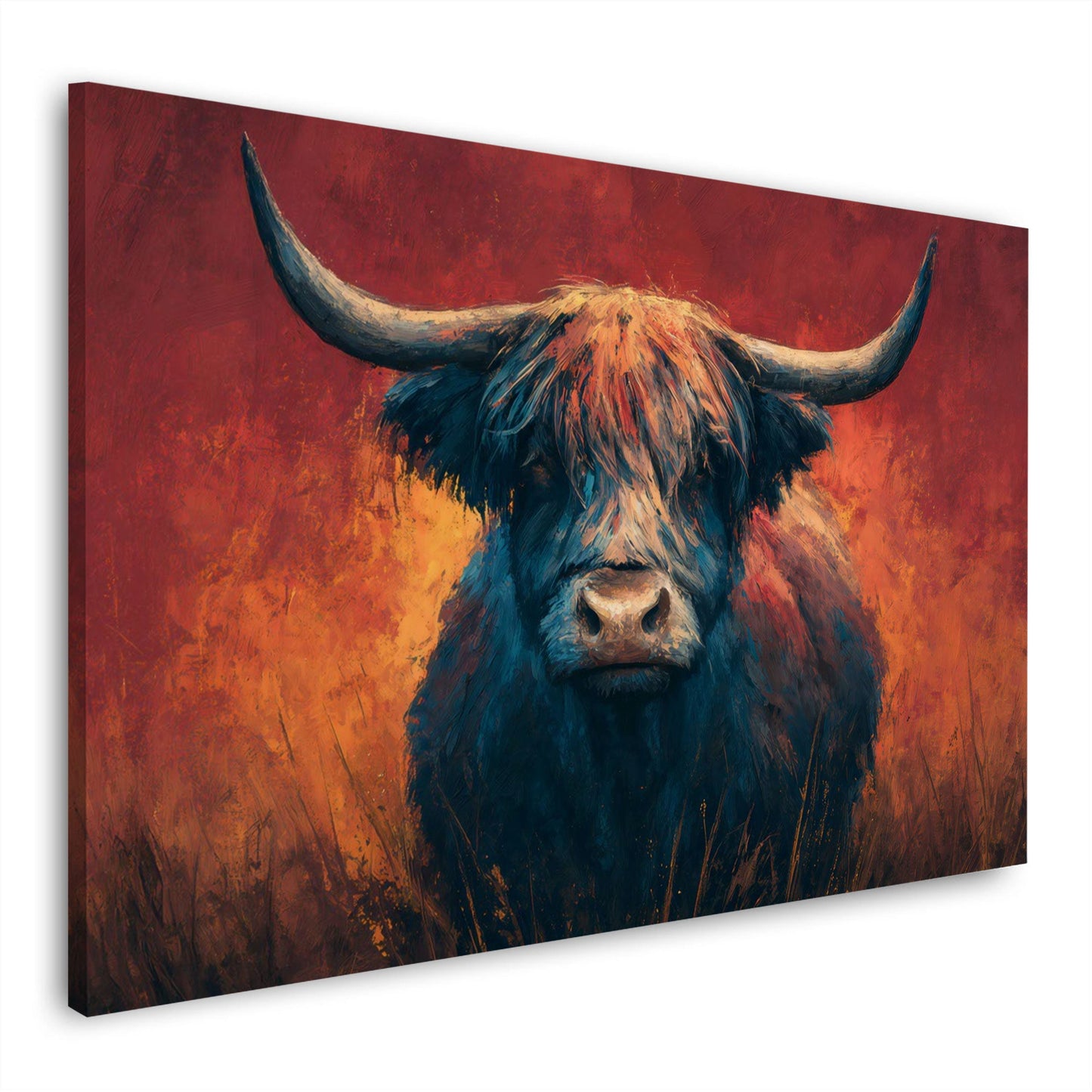 Kuh Pastellmalerei expressiv in Ölmalerei Wandbild
