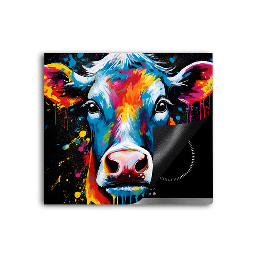 Kuh Pop Art abstrakt Herdabdeckplatte Induktionsschutz für Ceranfeld & Küche Deko