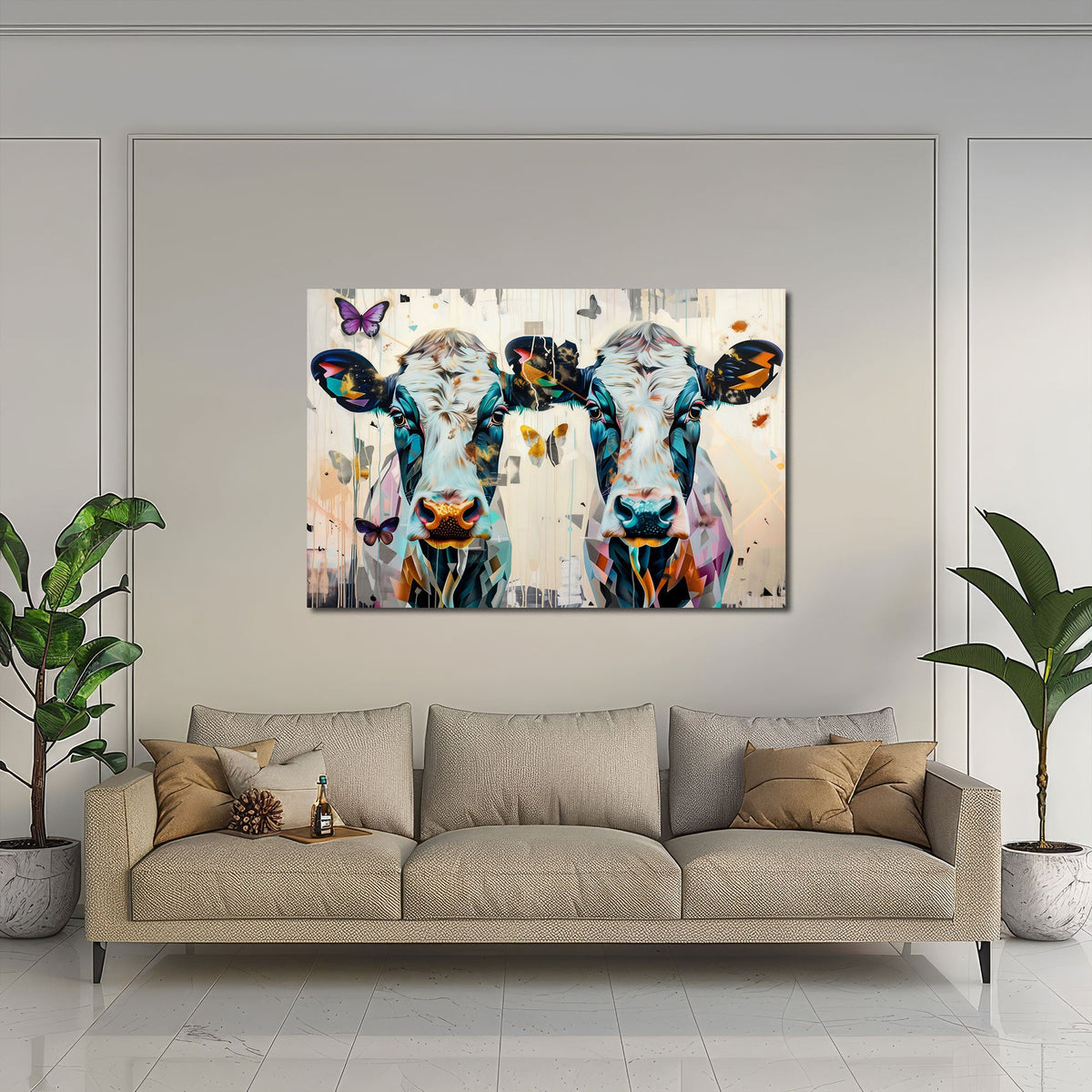 Tier Wandbild im Querformat an einer Wohnraumwand