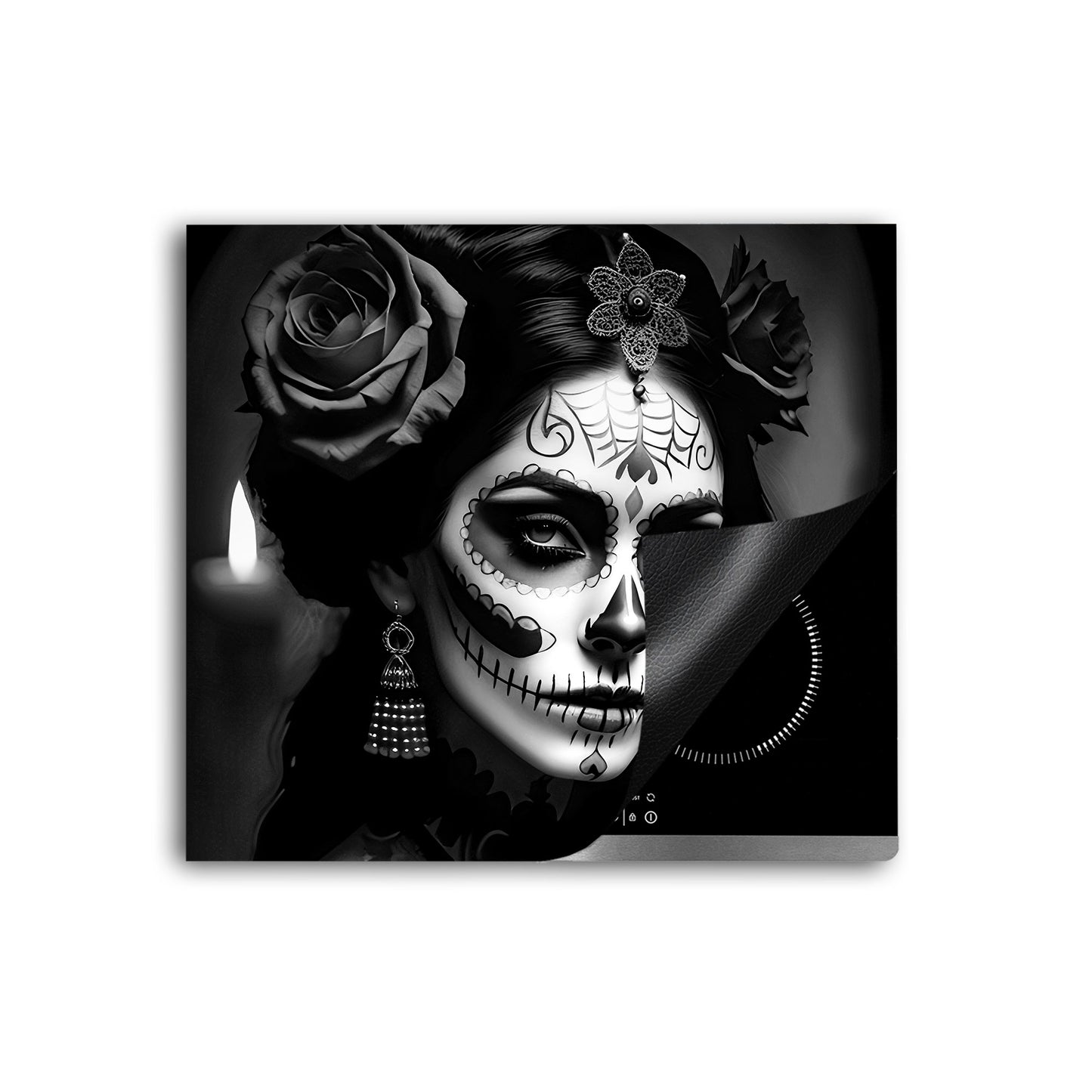 La Calavera Catrina Herdabdeckplatte Induktionsschutz für Ceranfeld & Küche Deko