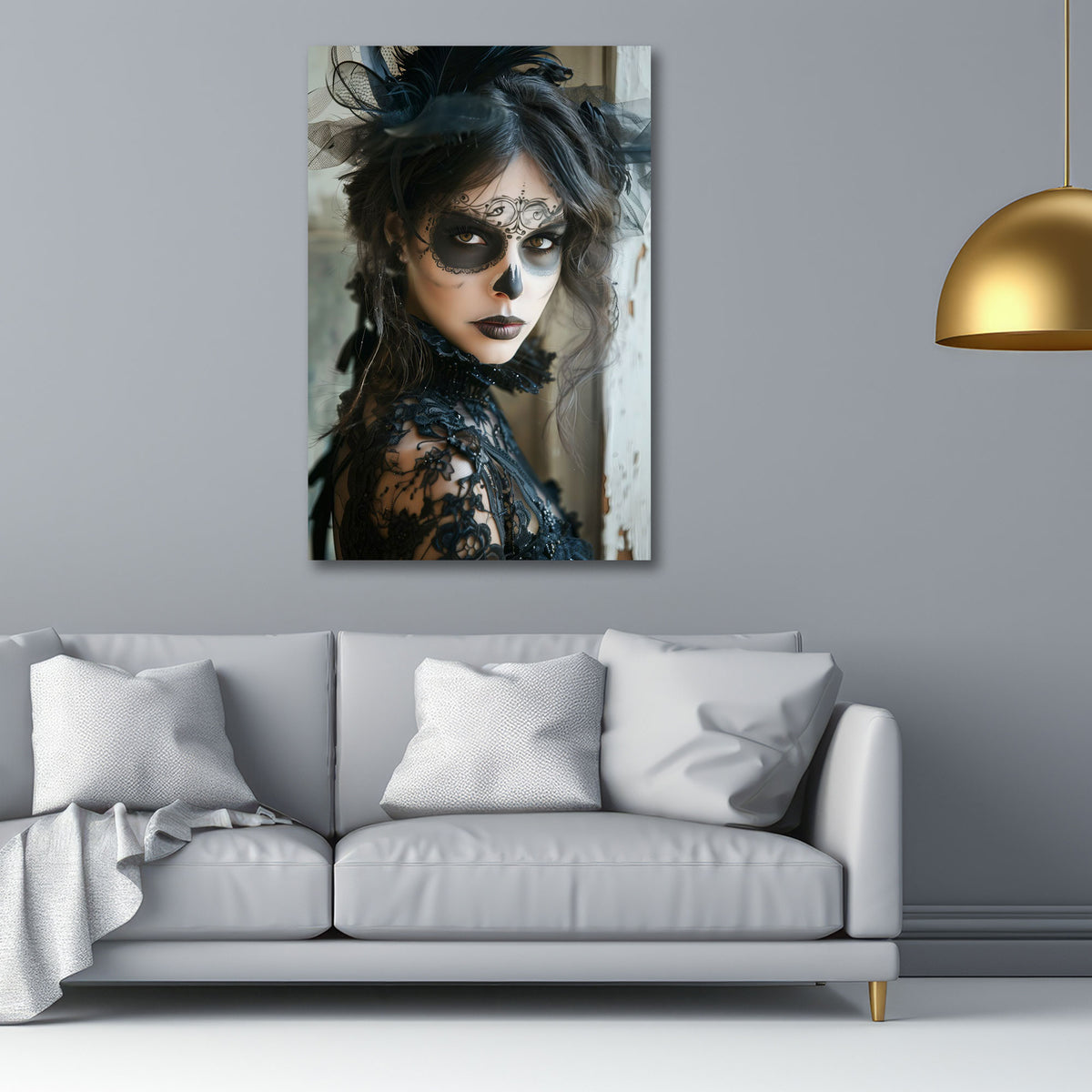 La Catrina Portrait dunkel und elegant Wandbild