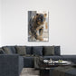 Leopard mit blauen Augen in edler Kristalloptik Wandbild