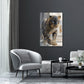Leopard mit blauen Augen in edler Kristalloptik Wandbild