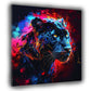 Leopard Portraet Pop Art Raubkatze Wandbild