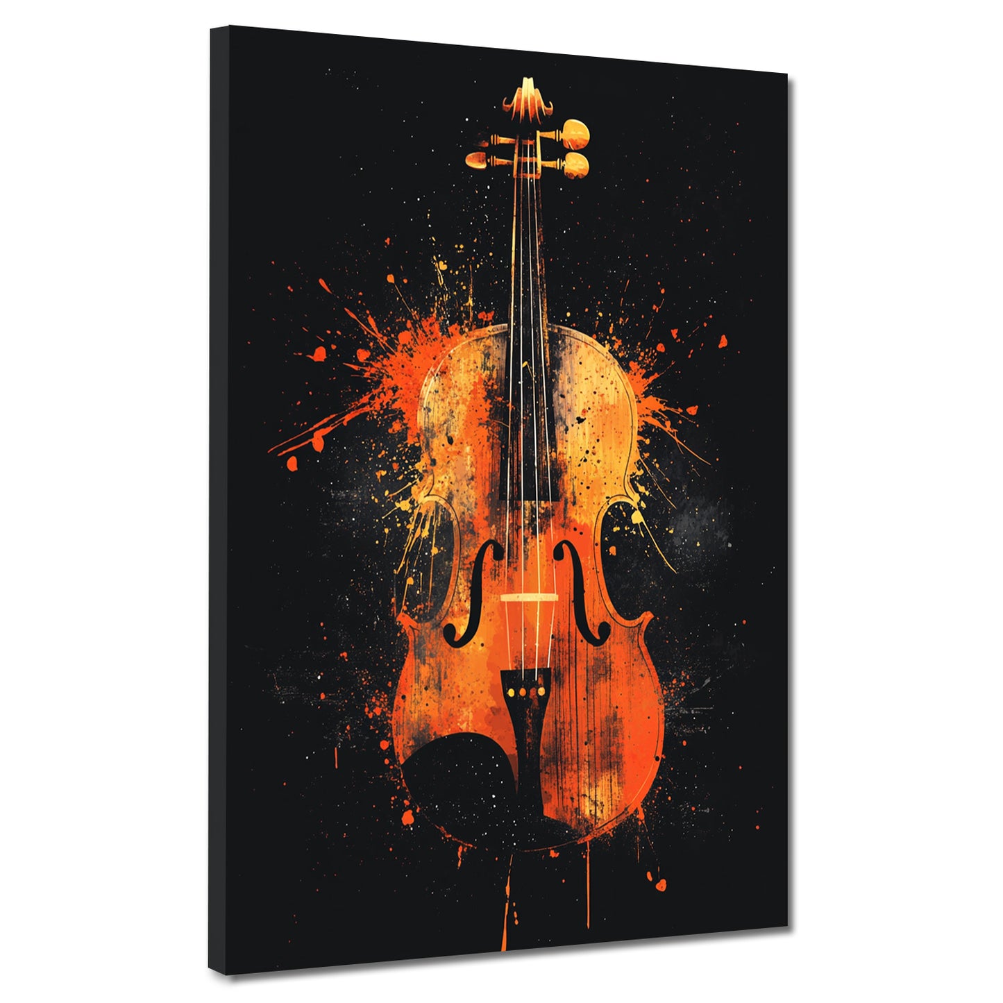 Leuchtende Violine auf dunklem Hintergrund Wandbild