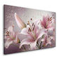 Lilien Rosa Blüten Pastellfarben Hintergrund Wandbild