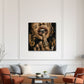 Lippen mit Bitcoin Symbol in Gold Street Art Wandbild