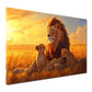 Löwe Sonnenuntergang Savanne Familie Wandbild