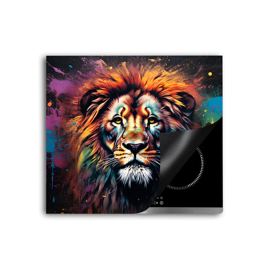 Löwe wunderschön frontal Herdabdeckplatte Induktionsschutz für Ceranfeld & Küche Deko