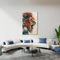 Löwen Wandbild über einem Sofa im Wohnraum