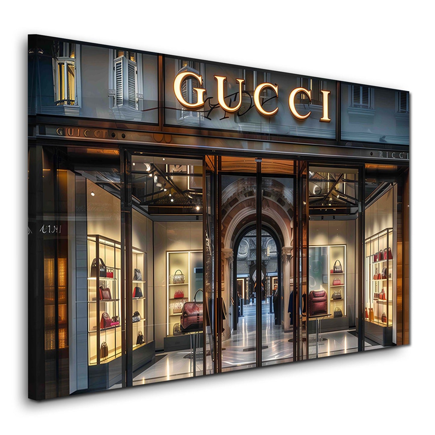 Luxus Boutique Mode für Taschen Vitrine Wandbild