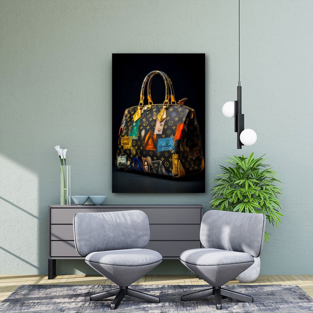 Luxus Handtasche Wandbild im Raum