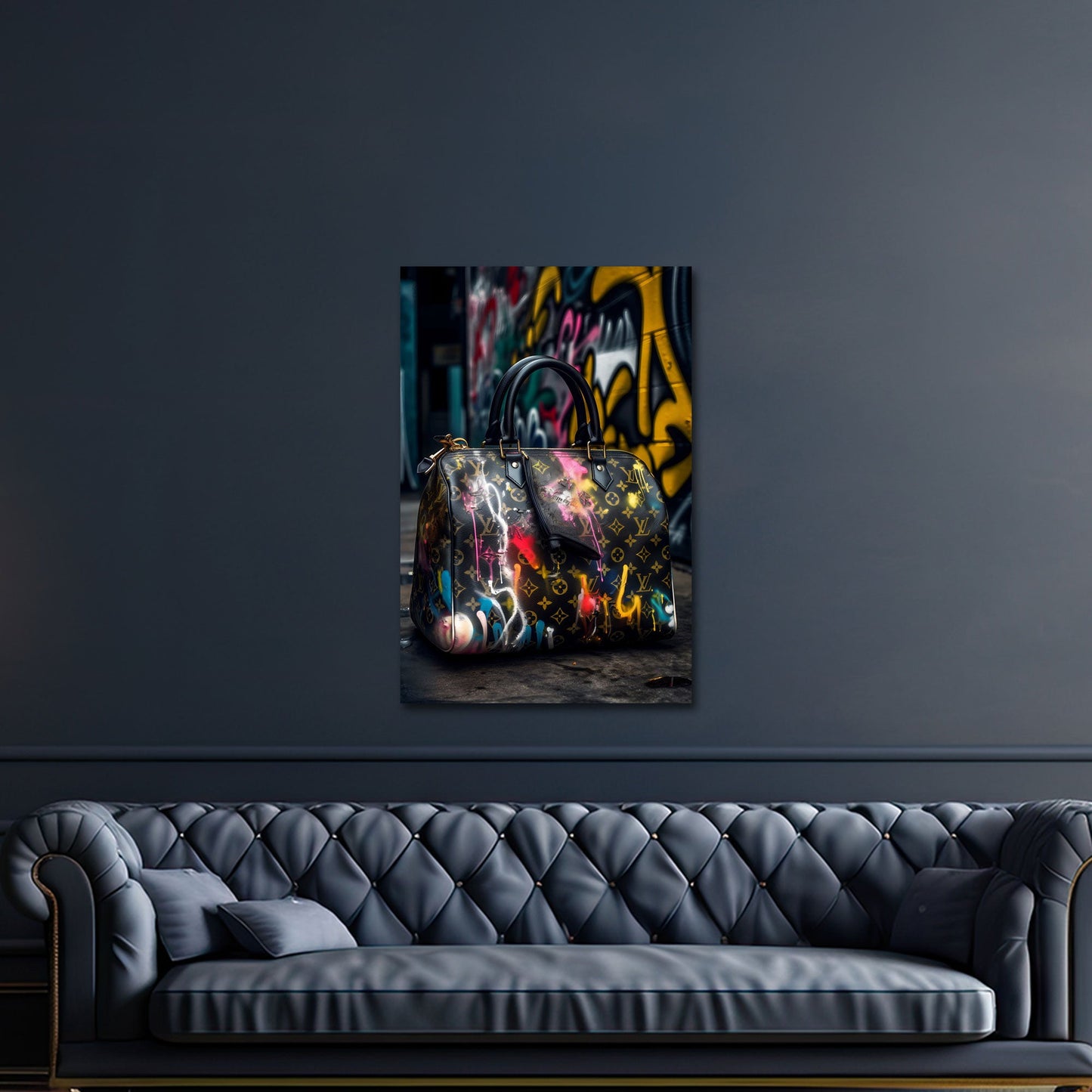 Luxus Handtasche mit Graffiti Design Fashion Wandbild
