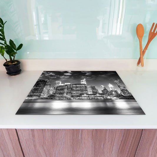 Manhattan NY Skyline Herdabdeckplatte Induktionsschutz für Ceranfeld & Küche Deko