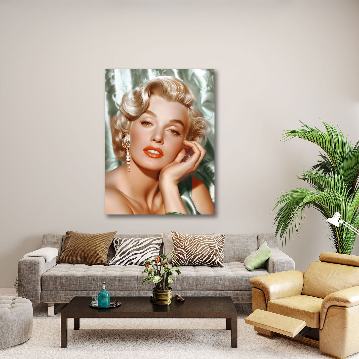Marilyn glamouröse Hollywood-Diva mit Schmuck Wandbild