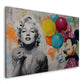 Marilyn mit Minnie und roten Luftballons Graffiti Wandbild