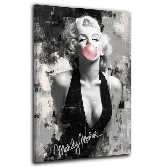 Marilyn Kaugummiblase Grunge Pop Art Porträt Wandbild