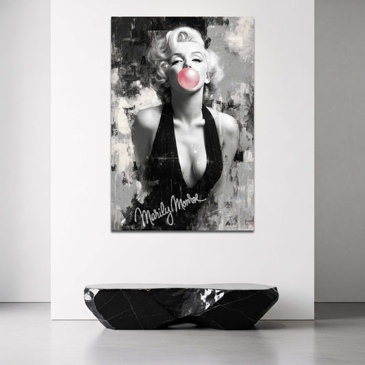 Marilyn Kaugummiblase Grunge Pop Art Porträt Wandbild
