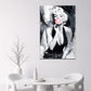 Marilyn Monroe mit pinker Kaugummiblase Grunge Stil Wandbild