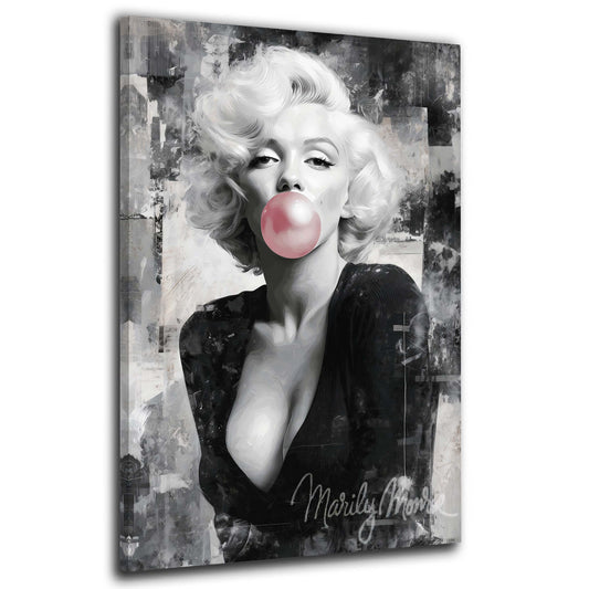 Marilyn Vintage Grunge Porträt mit Kaugummi Wandbild