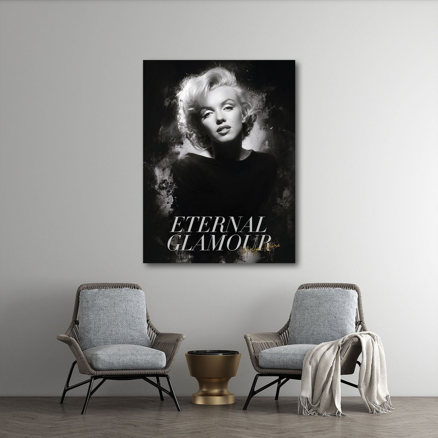 Marilyn Porträt schwarz weiß Glamour Ikone Wandbild