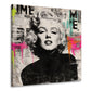 Marilyn schwarz-weiß Pop Art Diva mit Farbakzenten Wandbild