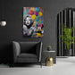 Marilyn und Minnie mit bunten Luftballons Graffiti Wandbild