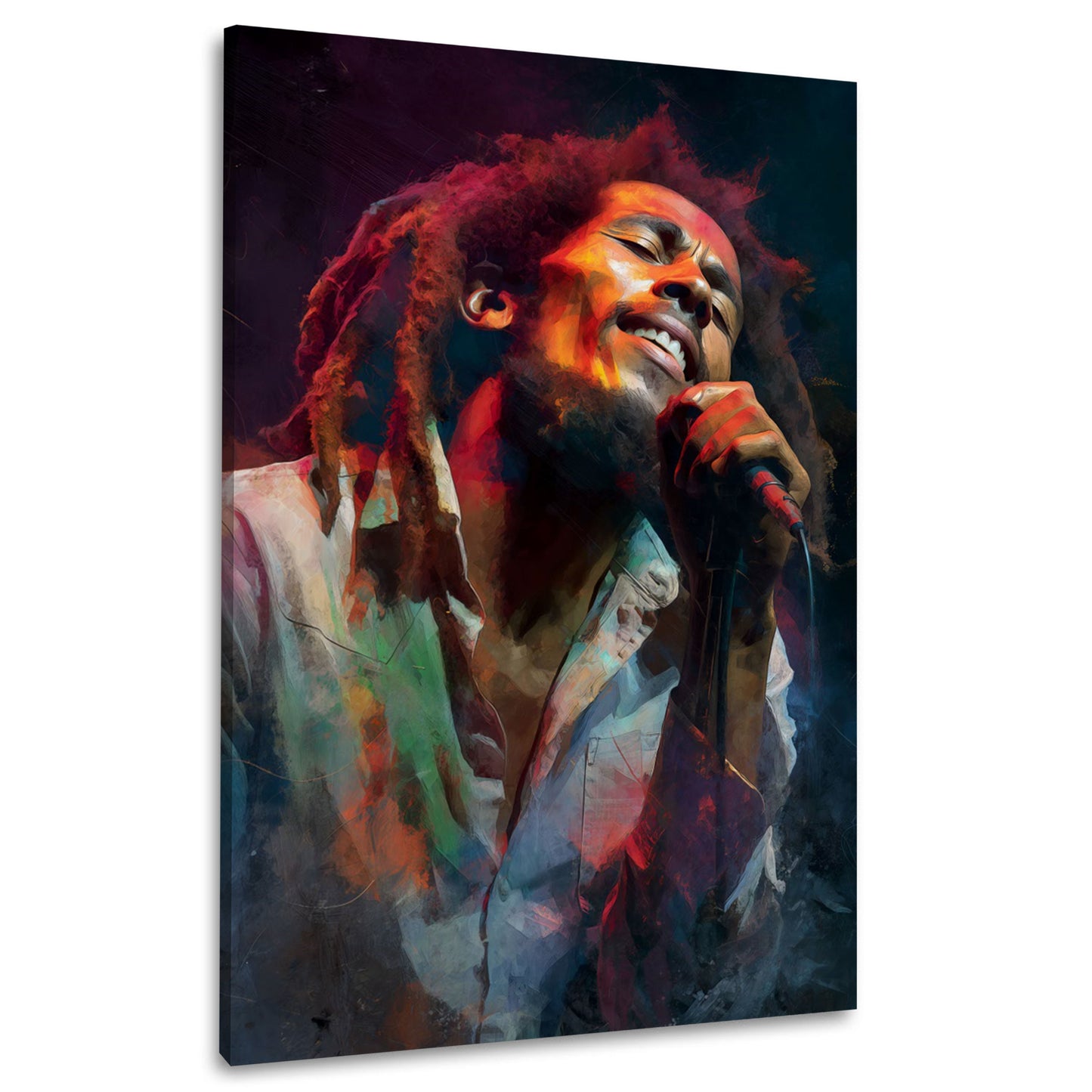 Marley Sänger mit Mikrofon Konzert Porträt Musik Wandbild