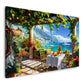 Mediterrane Terrasse Meerblick Italien Wandbild