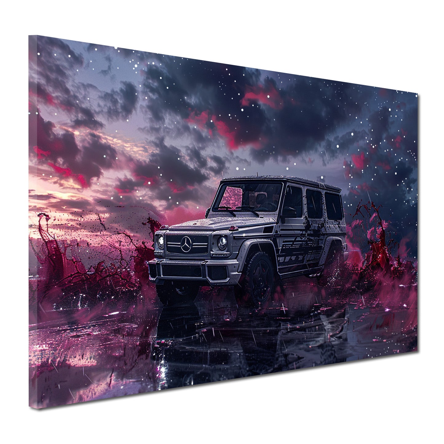 Mercedes G-Klasse SUV Luxus Offroad Power Regen Wandbild