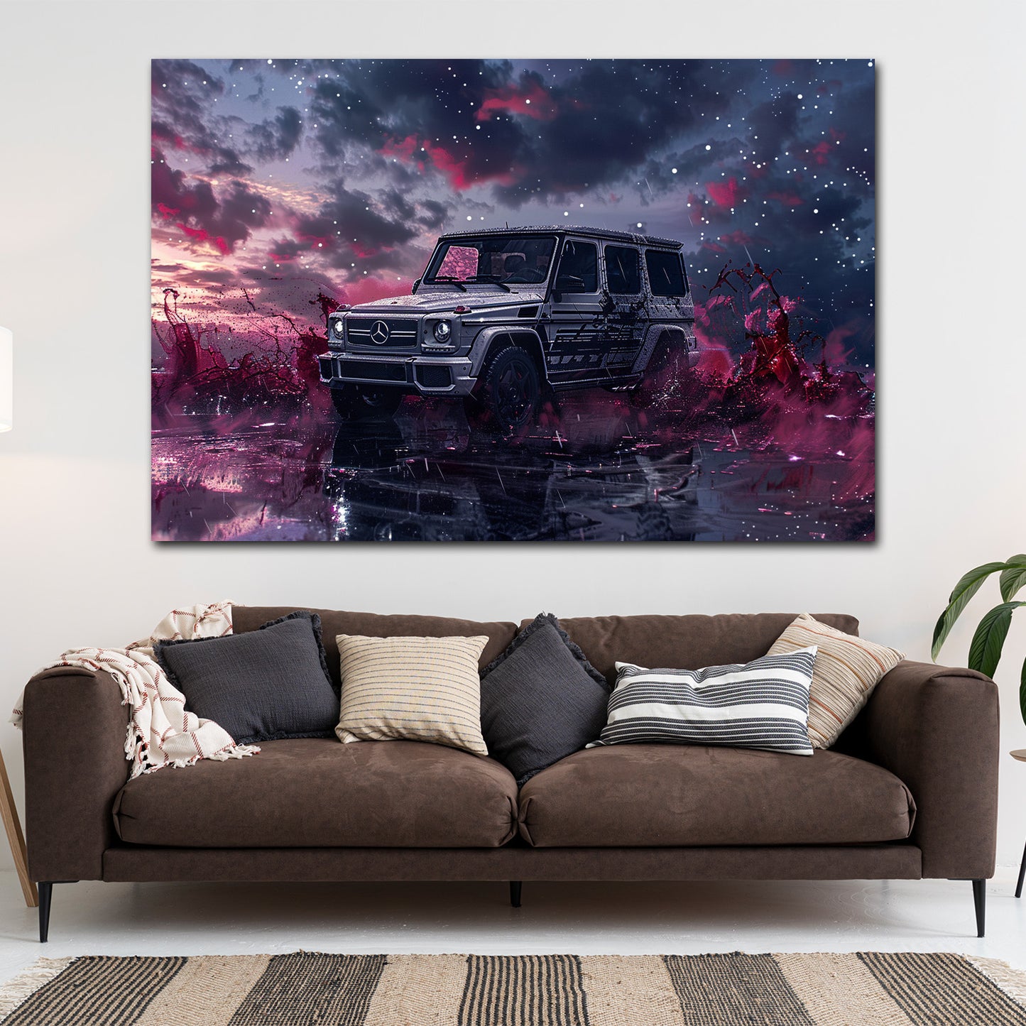 Mercedes G-Klasse SUV Luxus Offroad Power Regen Wandbild