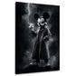 Mickey im Mantel bei Gewitter in Schwarz-Weiß Wandbild