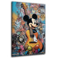 Micky Maus mit Gitarre auf bunter Graffiti Wand Wandbild