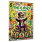 Millionär mit Zylinder auf Geldsäcken Time is Money Pop Art Wandbild