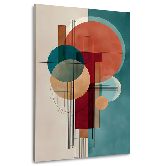 Minimalistische Geometrie Kreise Farbflächen Wandbild