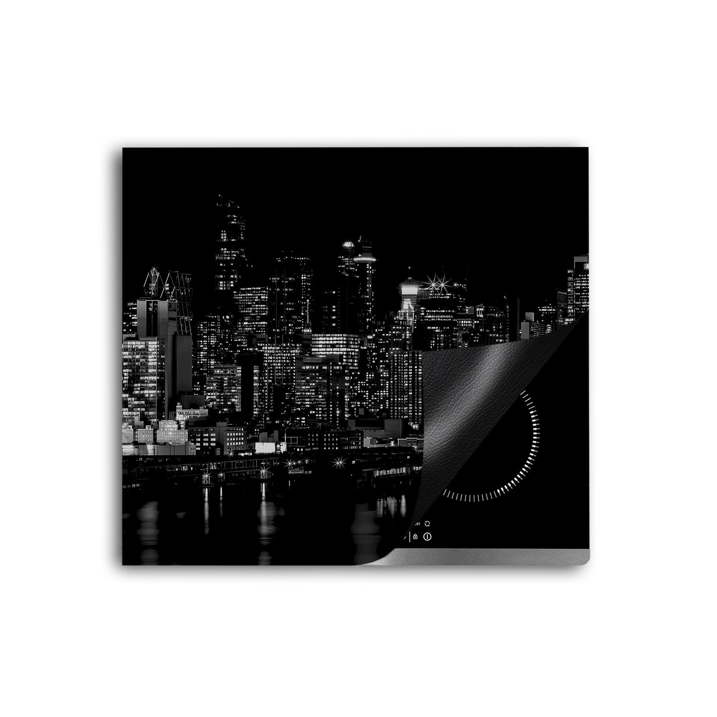 Schwarz weiss New York By Night Herdabdeckplatte Induktionsschutz für Ceranfeld & Küche Deko