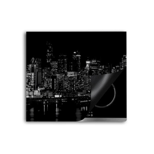 Schwarz weiss New York By Night Herdabdeckplatte Induktionsschutz für Ceranfeld & Küche Deko