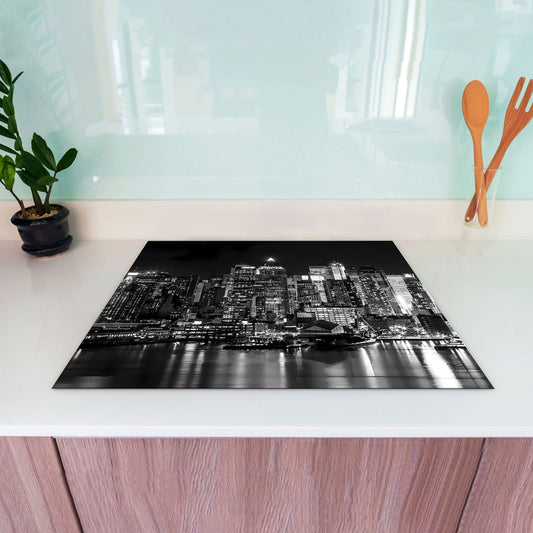 Schwarz weiss New York Herdabdeckplatte Induktionsschutz für Ceranfeld & Küche Deko