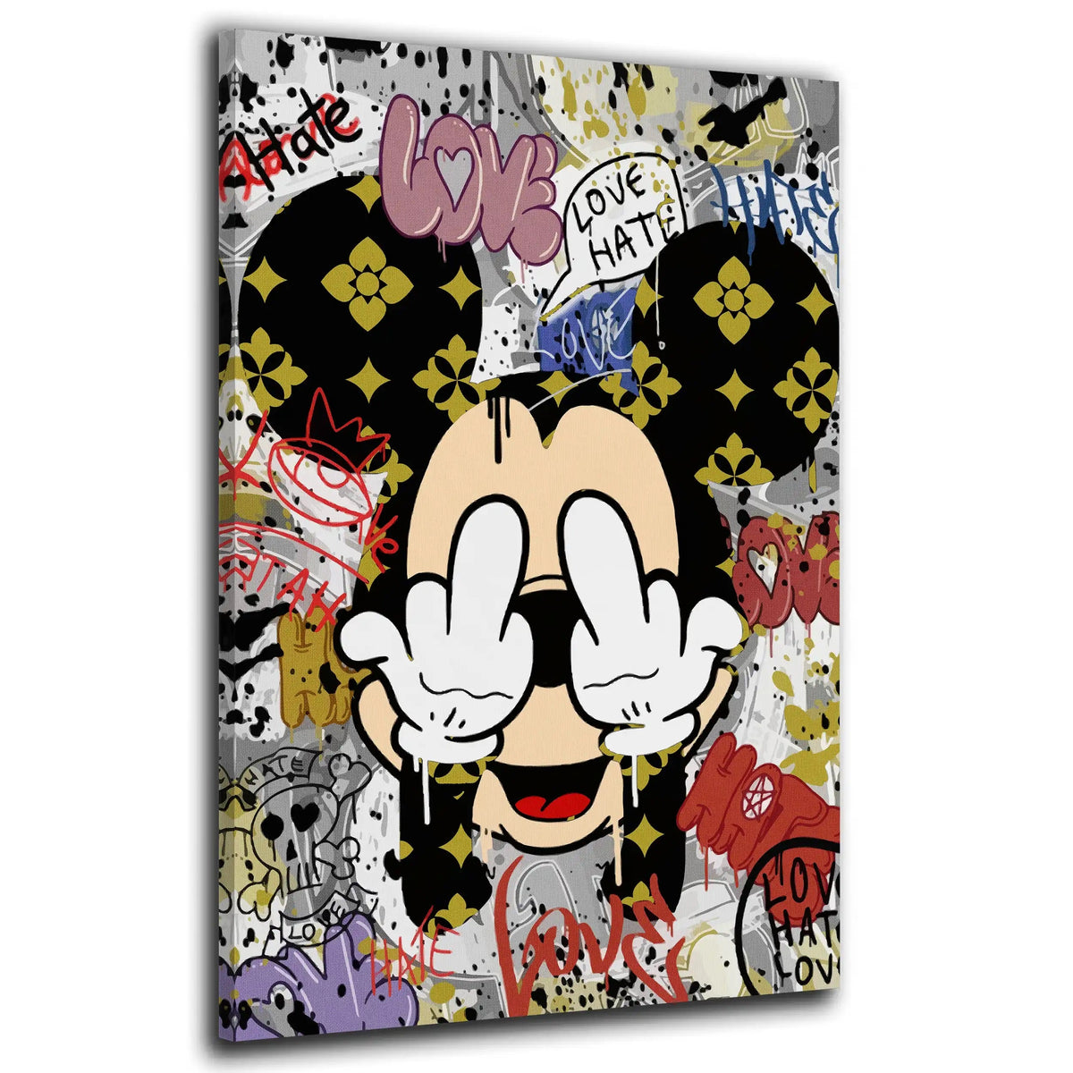 Comic Maus Wandbild Pop Art Finger Style Street Art