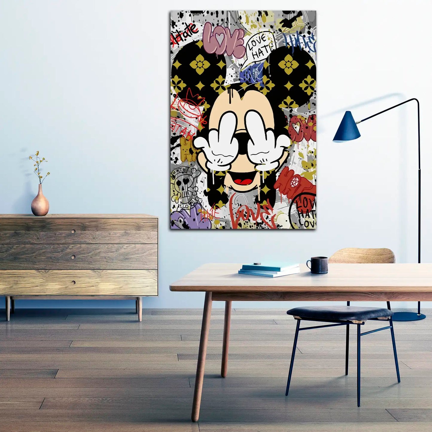 Mickey Wandbild  Pop Art Finger Style Street Art