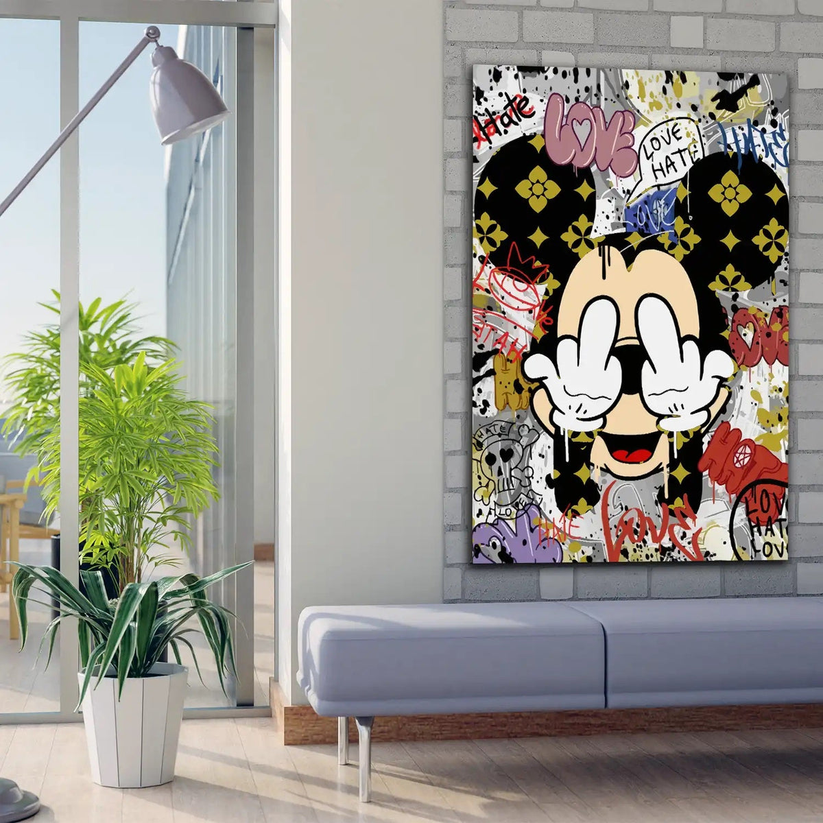 Comic Maus Pop Art Street Art als Wandbild im Raum