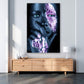 Afrikanische Frau Abstract Blue Style auf Alu-Dibond im Wohnraum