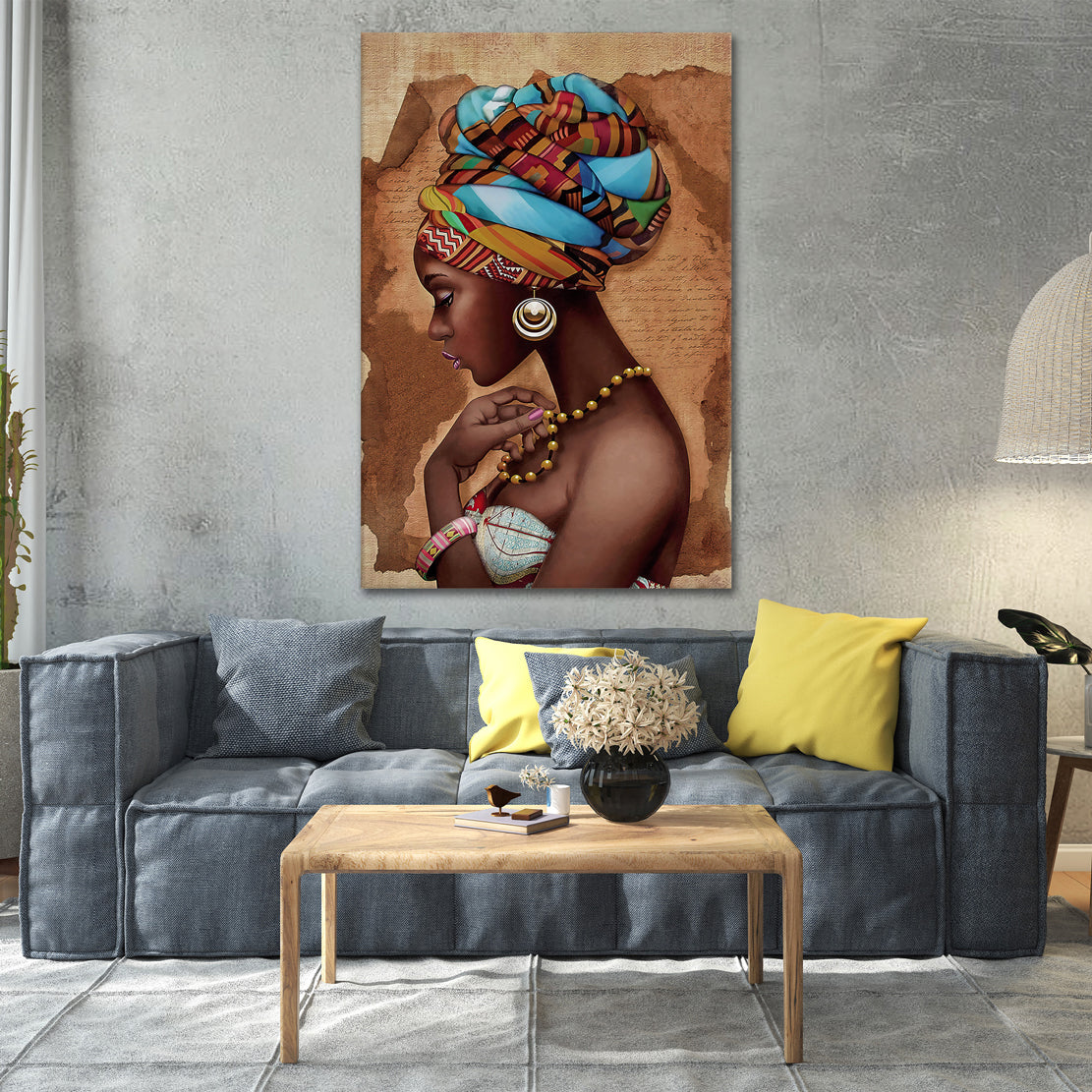 Afrikanische Frau als Alu-Dibond Bild an der Wand
