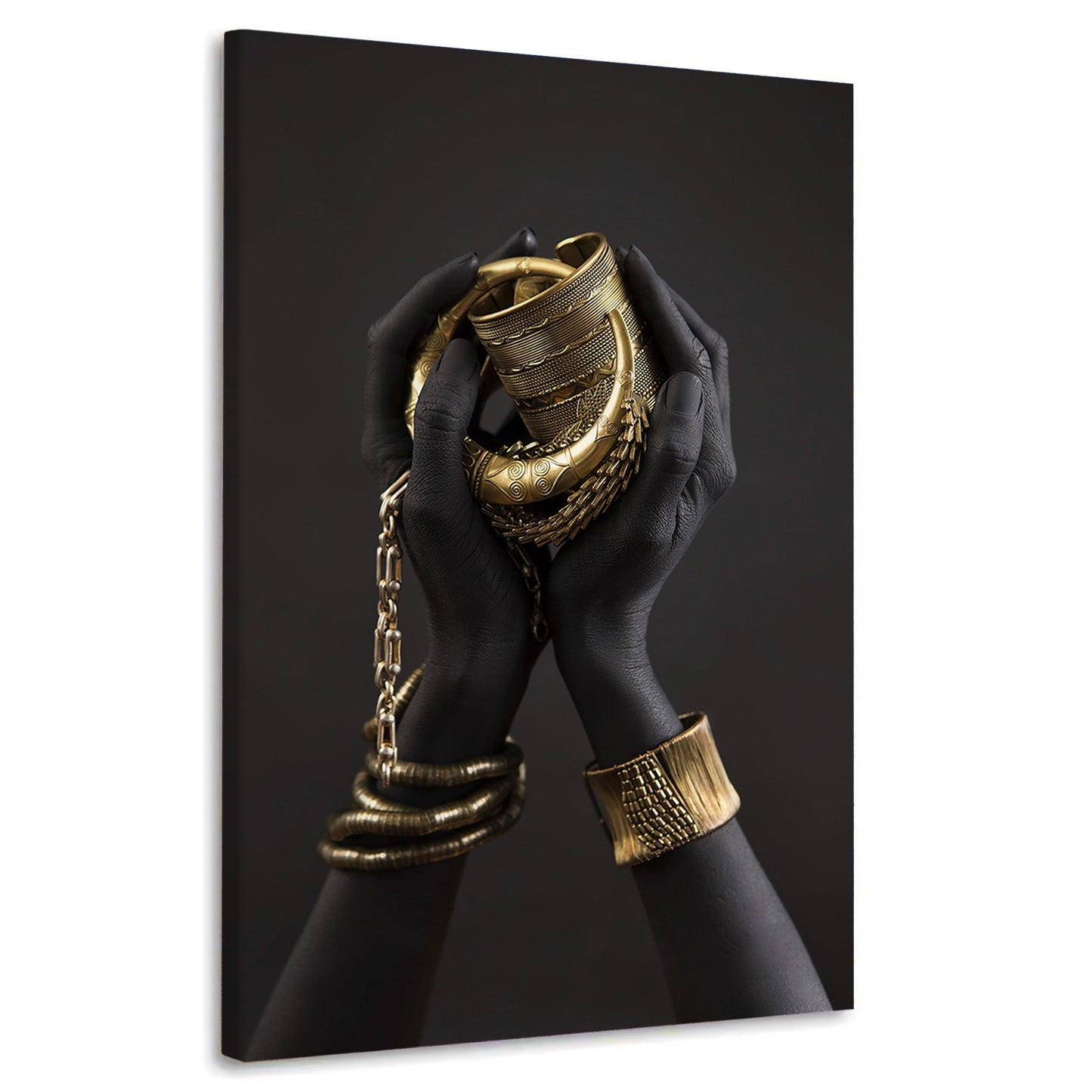 Wandbild afrikanische Frau im Black Hands Style auf Leinwand