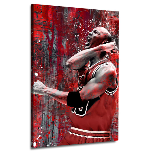 Jordan Pop Art Wandbild Basketball Spieler Red Style