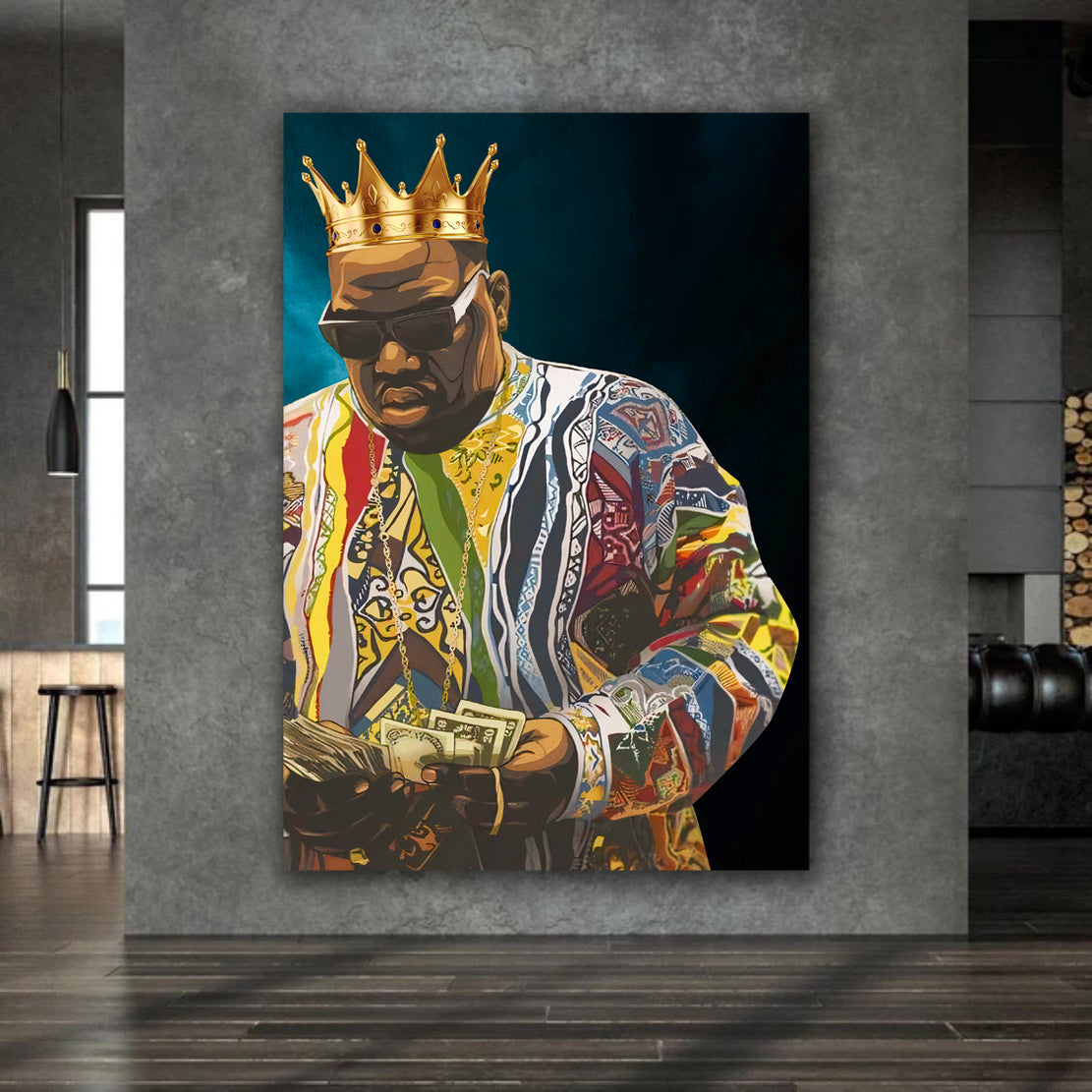 Notorius BIG Pop Art Wandbild The King Kunstwerk