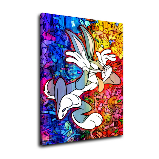 Wandbild Comic Bunny im abstrakten Pop Art Style