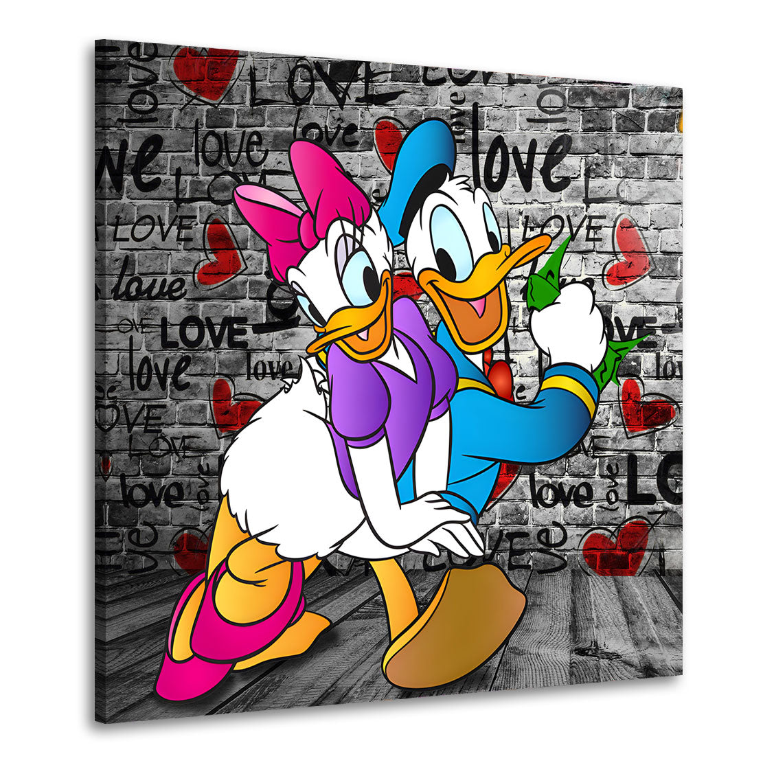 Wandbild Comic Duck Love Pop Art Kunst