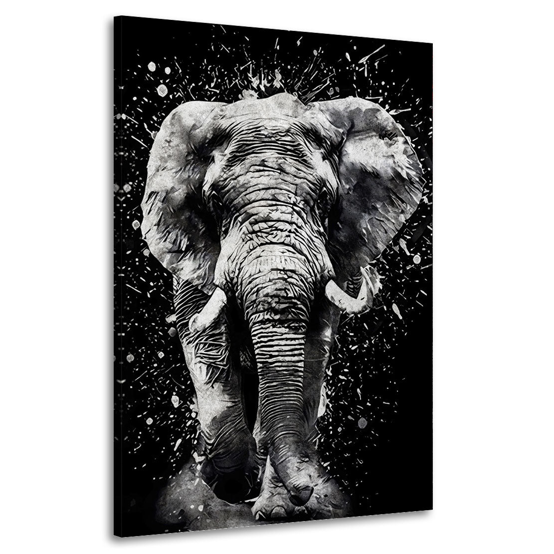 Wandbild Elefant in Schwarz Weiß
